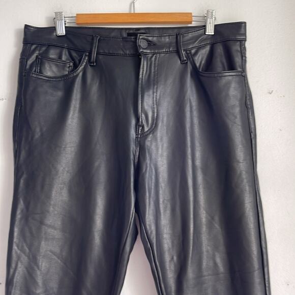 MOTHER The Insider Ankle Faux Show vegan leather flared ankle pants sz 34 - Picture 2 of 7